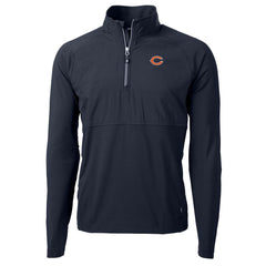 Chicago Bears Cutter & Buck Adapt Eco Knit Hybrid Recycled Quarter-Zip Raglan Jacket Navy - NFL