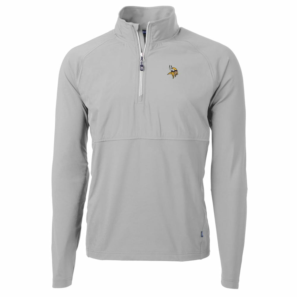 Minnesota Vikings Cutter & Buck Adapt Eco Knit Hybrid Recycled Quarter-Zip Raglan Jacket Gray - NFL