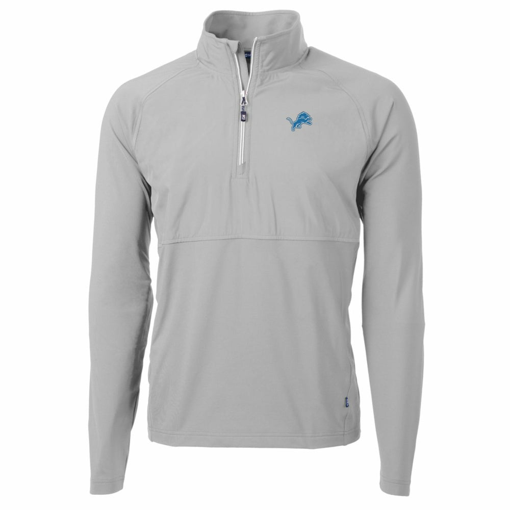 Detroit Lions Cutter & Buck Adapt Eco Knit Hybrid Recycled Quarter-Zip Raglan Jacket Gray - NFL