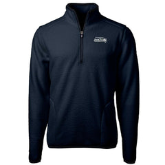 Seattle Seahawks Cutter & Buck Cascade Eco Sherpa Fleece Quarter-Zip Pullover Jacket College Navy - NFL