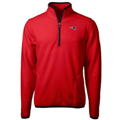 New England Patriots Cutter & Buck Cascade Eco Sherpa Fleece Quarter-Zip Pullover Jacket Red - NFL