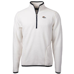 Denver Broncos Cutter & Buck Cascade Eco Sherpa Fleece Quarter-Zip Pullover Jacket White - NFL