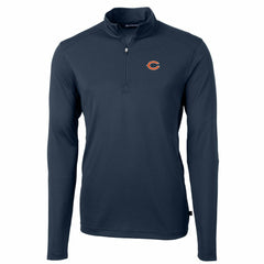 Chicago Bears Cutter & Buck Big & Tall Virtue Eco Pique Quarter-Zip Pullover Jacket Navy - NFL