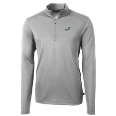 Philadelphia Eagles Cutter & Buck Big & Tall Virtue Eco Pique Quarter-Zip Pullover Jacket Gray - NFL