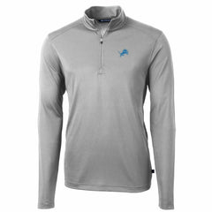 Detroit Lions Cutter & Buck Big & Tall Virtue Eco Pique Quarter-Zip Pullover Jacket Gray - NFL