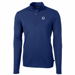 Indianapolis Colts Cutter & Buck Big & Tall Virtue Eco Pique Quarter-Zip Pullover Jacket Royal - NFL