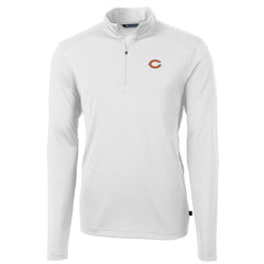 Chicago Bears Cutter & Buck Big & Tall Virtue Eco Pique Quarter-Zip Pullover Jacket White - NFL