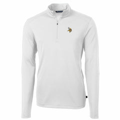 Minnesota Vikings Cutter & Buck Big & Tall Virtue Eco Pique Quarter-Zip Pullover Jacket White - NFL