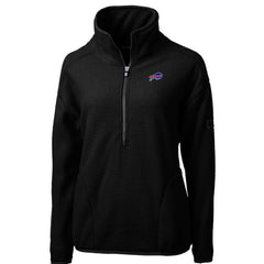 Buffalo Bills Cutter & Buck Women's Cascade Eco Sherpa Fleece Half-Zip Pullover Jacket Black - NFL