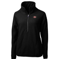 San Francisco 49ers Cutter & Buck Women's Cascade Eco Sherpa Fleece Half-Zip Pullover Jacket Black - NFL