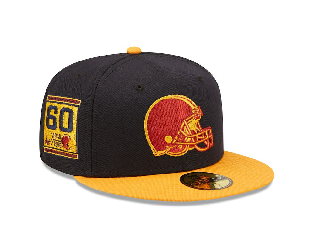 Cleveland Browns New Era 60th Anniversary 59FIFTY Fitted Hat Navy/Gold - NFL