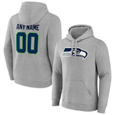 Seattle Seahawks Team Authentic Custom Pullover Hoodie Heathered Gray - NFL