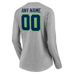 Seattle Seahawks Women's Team Authentic Custom Long Sleeve V-Neck T-Shirt Gray - NFL