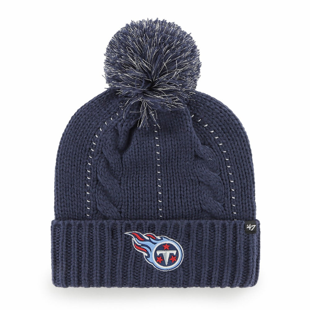 Tennessee Titans '47 Women's Bauble Cuffed Knit Hat with Pom Navy - 47 brand