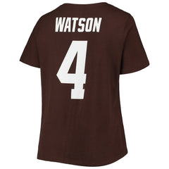 Deshaun Watson Cleveland Browns Women's Plus Size Player Name & Number V-Neck T-Shirt Brown - Fanatics