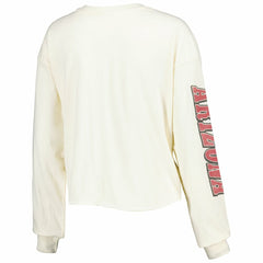 Arizona Cardinals '47 Women's Brush Back Parkway Cropped Lightweight Long Sleeve T-Shirt Cream - 47 brand