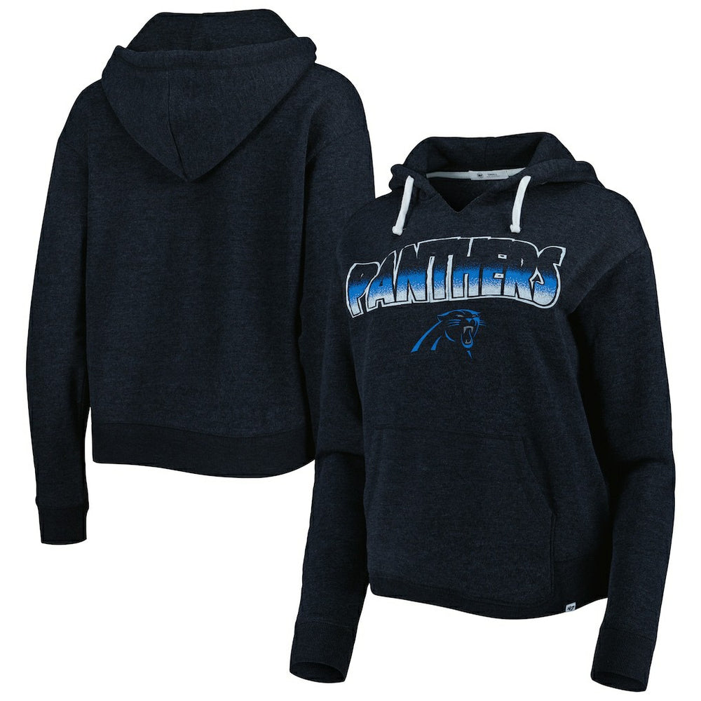 Carolina Panthers '47 Women's Color Rise Kennedy Notch Neck Pullover Hoodie Black - 47 brand