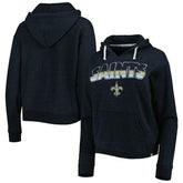 New Orleans Saints '47 Women's Color Rise Kennedy Notch Neck Pullover Hoodie Black - 47 brand