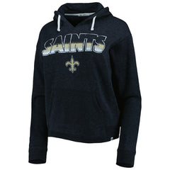 New Orleans Saints '47 Women's Color Rise Kennedy Notch Neck Pullover Hoodie Black - 47 brand