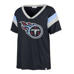 Tennessee Titans '47 Women's Phoenix V-Neck T-Shirt Navy - 47 brand