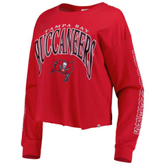 Tampa Bay Buccaneers '47 Women's Skyler Parkway Cropped Long Sleeve T-Shirt Red - 47 brand