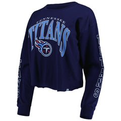 Tennessee Titans '47 Women's Skyler Parkway Cropped Long Sleeve T-Shirt Navy - 47 brand