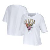 New Orleans Saints WEAR by Erin Andrews Women's Boxy Floral Cropped T-Shirt White - NFL