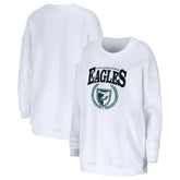Philadelphia Eagles WEAR by Erin Andrews Women's Oversized Pullover Sweatshirt White - NFL