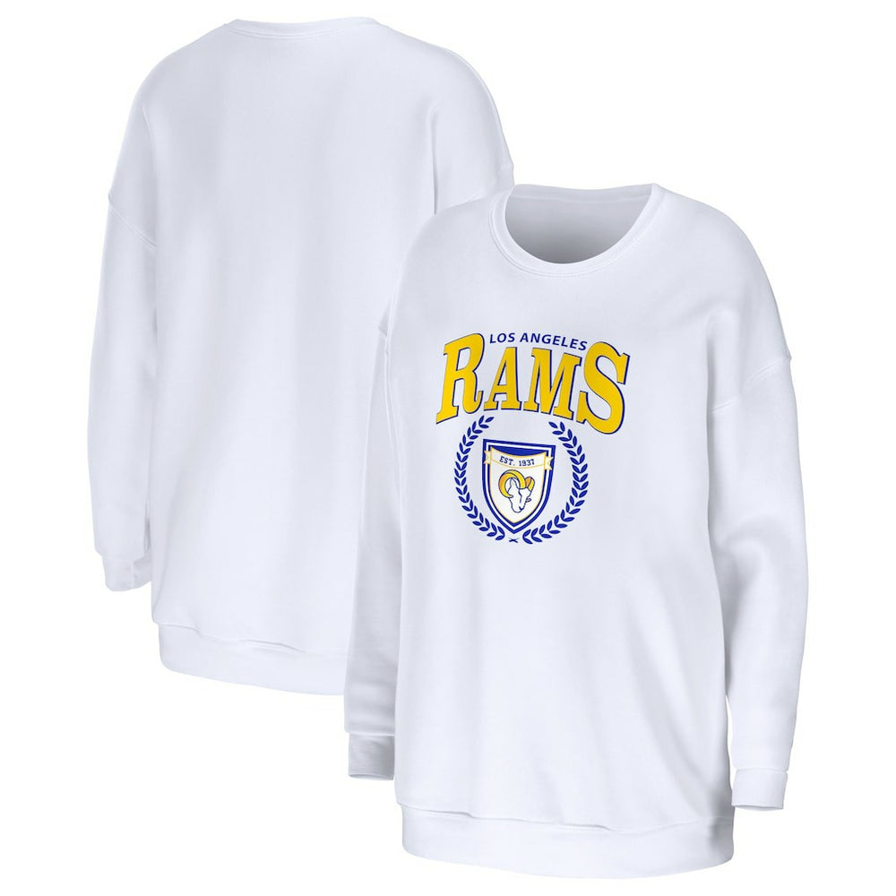 Los Angeles Rams WEAR by Erin Andrews Women's Oversized Pullover Sweatshirt White - NFL