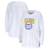 Los Angeles Rams WEAR by Erin Andrews Women's Oversized Pullover Sweatshirt White - NFL