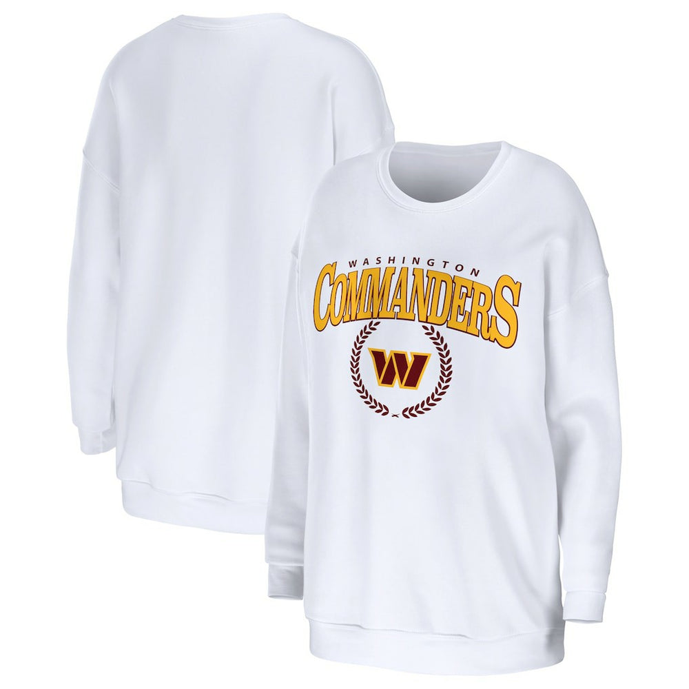 Washington Commanders WEAR by Erin Andrews Women's Oversized Pullover Sweatshirt White - NFL
