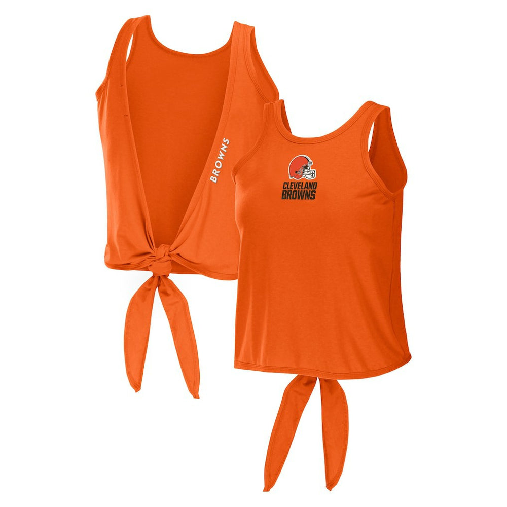 Cleveland Browns WEAR by Erin Andrews Women's Open Back Twist Tie Tank Top Orange - NFL