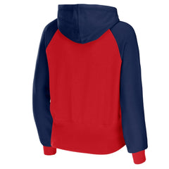 New England Patriots WEAR by Erin Andrews Women's Colorblock Lightweight Full-Zip Hoodie Red - NFL