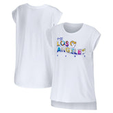 Los Angeles Rams WEAR by Erin Andrews Women's Greetings From Muscle T-Shirt White - NFL