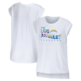 Los Angeles Chargers WEAR by Erin Andrews Women's Greetings From Muscle T-Shirt White - NFL