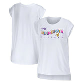Minnesota Vikings WEAR by Erin Andrews Women's Greetings From Muscle T-Shirt White - NFL