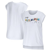 Pittsburgh Steelers WEAR by Erin Andrews Women's Greetings From Muscle T-Shirt White - NFL