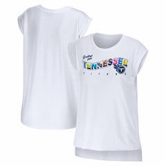 Tennessee Titans WEAR by Erin Andrews Women's Greetings From Muscle T-Shirt White - NFL