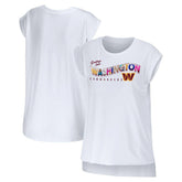 Washington Commanders WEAR by Erin Andrews Women's Greetings From Muscle T-Shirt White - NFL