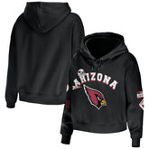Arizona Cardinals WEAR by Erin Andrews Women's Modest Cropped Pullover Hoodie Black - NFL