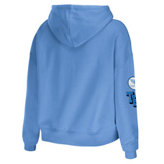 Tennessee Titans WEAR by Erin Andrews Women's Modest Cropped Pullover Hoodie Light Blue - NFL