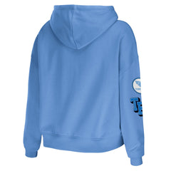 Tennessee Titans WEAR by Erin Andrews Women's Plus Size Modest Cropped Pullover Hoodie Light Blue - NFL