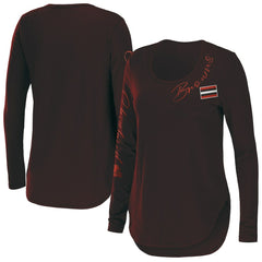 Cleveland Browns WEAR by Erin Andrews Women's Team Scoop Neck T-Shirt Brown - NFL
