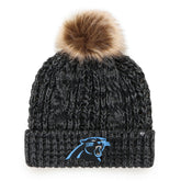 Carolina Panthers '47 Women's Meeko Cuffed Knit Hat with Pom Black - 47 brand
