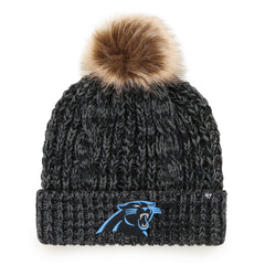 Carolina Panthers '47 Women's Meeko Cuffed Knit Hat with Pom Black - 47 brand