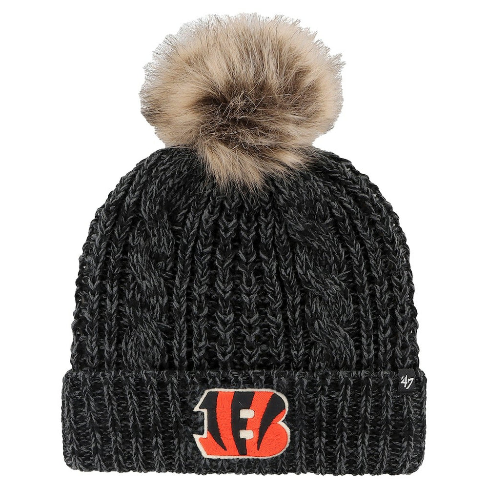 Cincinnati Bengals '47 Women's Meeko Cuffed Knit Hat with Pom Black - 47 brand