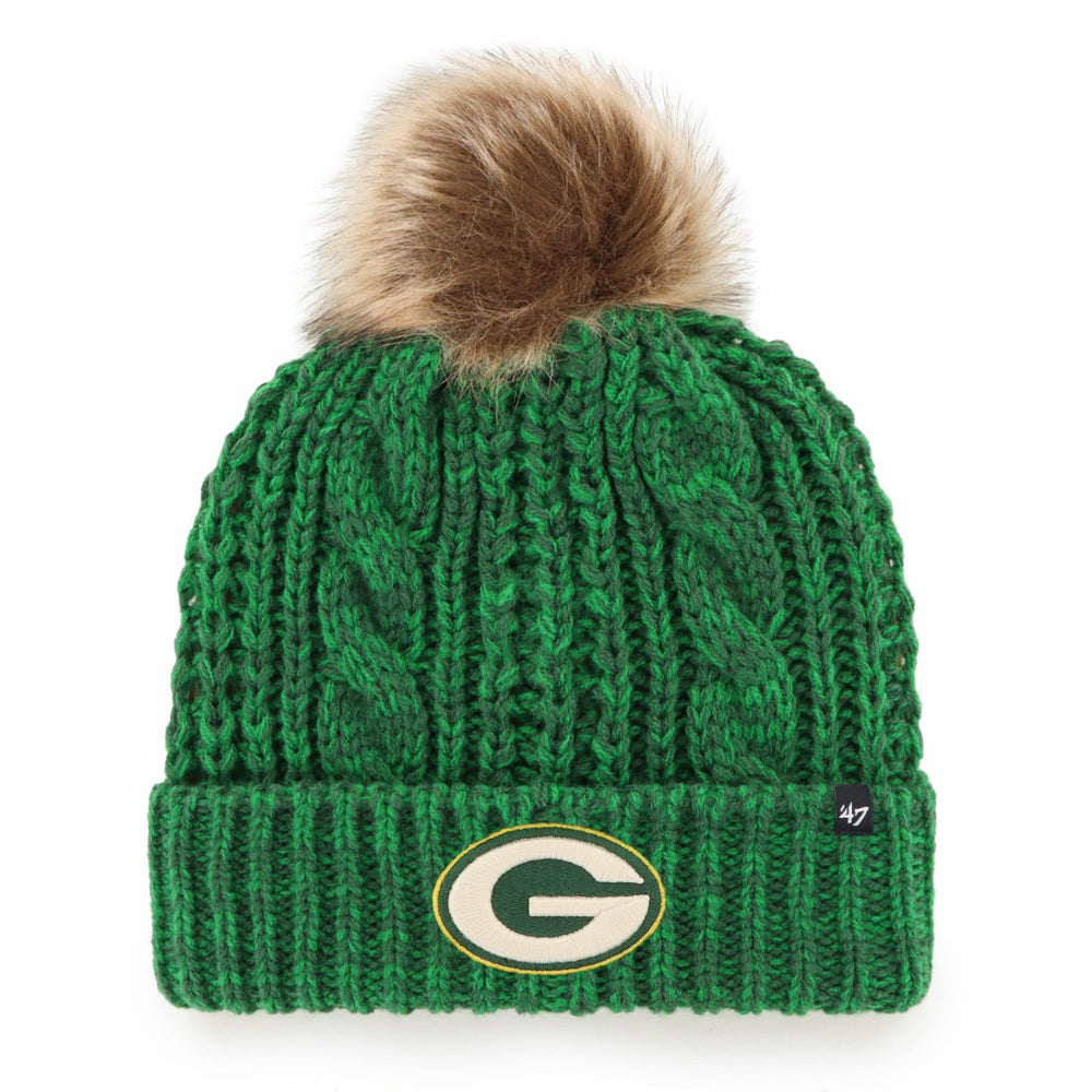 Green Bay Packers '47 Women's Meeko Cuffed Knit Hat with Pom Green - 47 brand