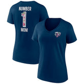 Chicago Bears Women's Plus Size Mother's Day #1 Mom V-Neck T-Shirt Navy - Fanatics