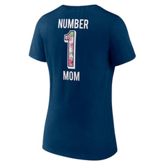 Chicago Bears Women's Plus Size Mother's Day #1 Mom V-Neck T-Shirt Navy - Fanatics