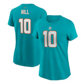 Tyreek Hill Miami Dolphins Women's Player Name & Number T-Shirt Aqua - Nike